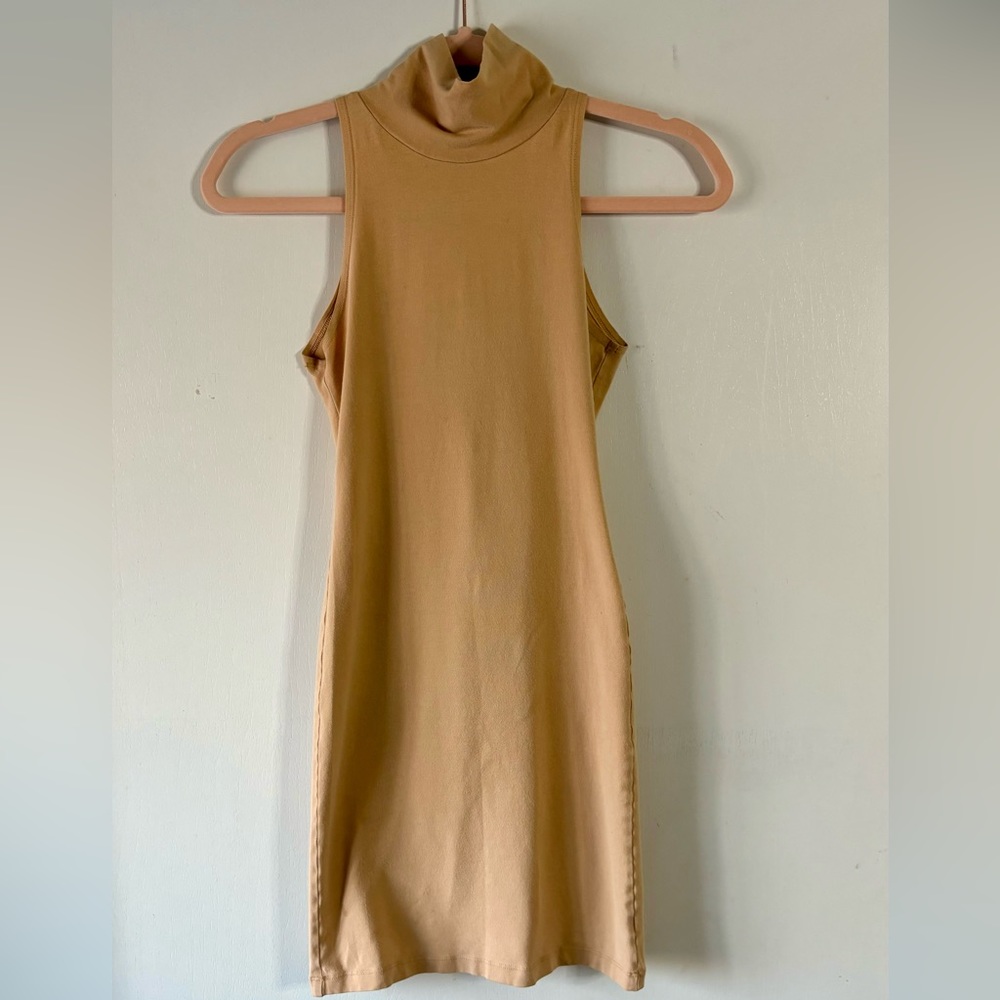 American Apparel Sleeveless Cotton Jersey Spandex Turtleneck Dress